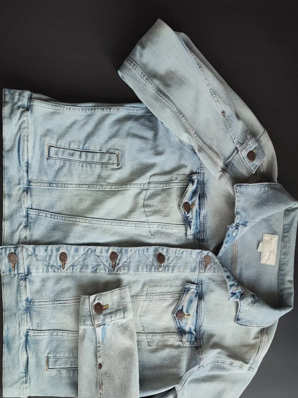 Aeropostale Men's Denim Jean Trucker Jacket Light Wash Size Large L Button Front